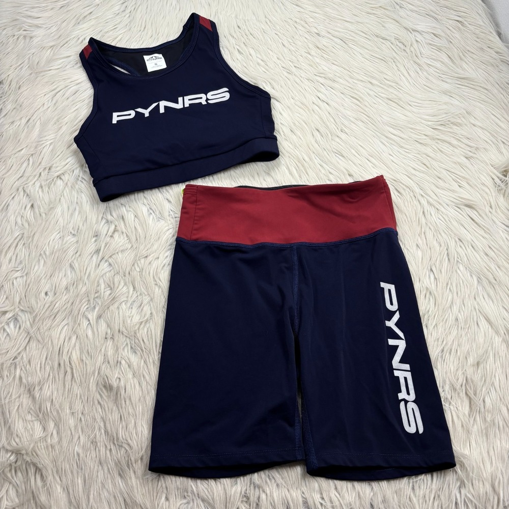 Pnyrs Women's S Gym‎ Set Bra Shorts Navy Red Running Training